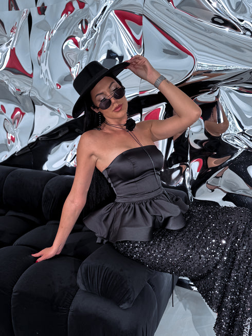 Dress, flitter dress "MERMAID" - BLACK